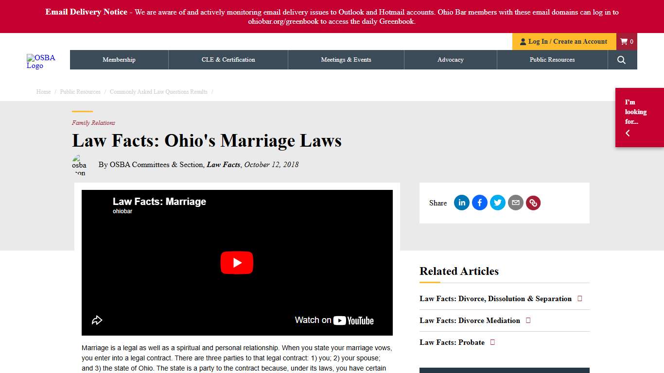 Law Facts: Ohio's Marriage Laws